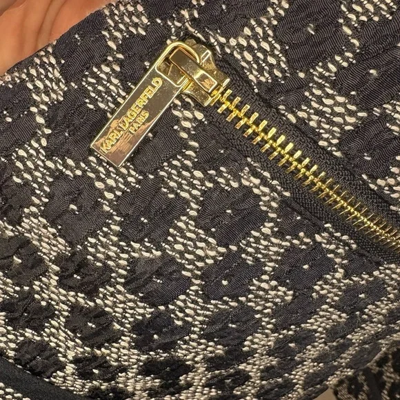 Karl Lagerfeld Paris Navy Blue Women's Zip Blazer Jacket - Picture 5 of 12